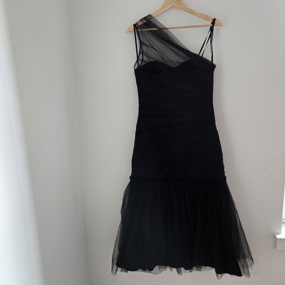 Max and Cleo One Shoulder Tulle Chiffon Mermaid Dress - Picture 5 of 5